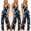 Dames jumpsuits dames rompers mayfull split sashes borduurwerk bloemen full lengte riem jumpsuit vrouwen backless casual vrije tijd