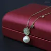 Pendant Necklaces Sterling Silver Necklace Finest Genuine Round Pearl Ladies Jewelry
