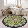 Tapis Style Ethnique Tapis Rond Salon Rétro Mandala Chambre Tapis Tables Basses Antidérapantes Coussin Chaise Panier Suspendu Tapis De Sol