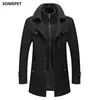 Herenpakken Blazers Nieuwe Men Wol Blend Jackets Herfst Winter Solid Color Cold Strops Men Wol Overjas Doublar Casual Trench Coat Male L220902