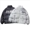 Parka da uomo Uomo Hip Hop Bomber imbottito oversize Streetwear Graffiti Parka Cotton Haruku Piumino invernale Cappotto Outwear 220902