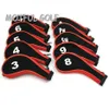 Zipper Golf Iron Headcover Irons Set The Head Cover с Zip 10pcs Pack Red Color Number Printed295j