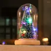 Juldekorationer trä glas täckt träd ornament lysande mini barns gåvor cederträ