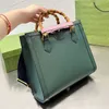 Diana Bamboo Tote Bag Сумка Классические квадратные сумки через плечо Кожаная сумка для покупок Аппаратное обеспечение Письмо Многоцветный ремешок Высококачественный кошелек