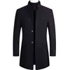 Męskie garnitury Blazers Winter Jackets Men Wool Blends Solid High Quality Streetwear Grubsza kurtka biznesowa odzież AF2811 L220902