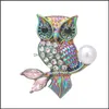CLASPS HOOKS NOOSA PLATING DAZZLING OWL CRYSTAL SNOWFLAKE SNACK Knappar Fit DIY 18mm Button Armband Halsband Acc Ingre Dhseller2010 Dhew9