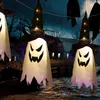 Other Event Party Supplies Halloween Lightup Hanging Ghosts Decorations with Witch Hat Shapes LED Halloween Glowing Decor for Yard Tree Garden Party 220901