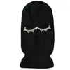 Beretten glanzende strass Balaclava drie holes vol gezicht ski masker hoed voor vrouwen warme stevige kleur gebreide petten cs feest prop mutsies