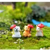 3PCSLOT GARDEN DÉCoration Mini Mushroom Ornement Animal Miniature Figurines Fairy Champignons micro Landscaping Decor Resin Craft9593466