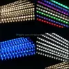 Christmas Decorations Christmas Decorations Waterproof 3 Colors Eu Plug Garland 8 Tubes Led Meteor Shower Rain String Light 50Cm 30Cm Dh6Kw