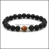 Braccialetti con ciondoli Bracciale con filo Chakra Bracciale con diffusore di olio essenziale di lava nera perline di guarigione Nce Reiki Buddha Preghiera Fo Dhseller2010 Dh40R