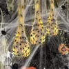 Другие мероприятия поставляют Хэллоуин, висящие пауковые яичные мешки с огнями Реалистичные пауки с привидениями, посвященные домам для крытого отдыха на открытом воздухе Хэллоуин Декор 220901