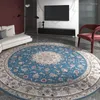 Tapis rétro rond persan tapis pour salon décor grands tapis verts chambre Vintage Floral zone ordinateur chaise tapis de sol