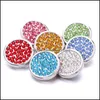 Chiusure ganci strass all'ingrosso 18 mm chiusura con bottone a pressione in metallo charms rotondi per scatti risultati di gioielli fornitori goccia Dhseller2010 Dhctj