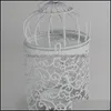 Titulares de vela Metal Birdcage Iron oco Vintage Vintage Deller forjado decoração caseira de decoração de casamento Romântico material dos namorados dhusk