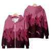 Mens Hoodies Sweatshirts Aphmau Merch Hoodie Fermuar Alev Mor ve Kırmızı 3D Baskı Serin fermuar Katlı Kadınlar ve Erkekler Sokak Giyim Kıyafetleri Kawaii Kids Tops 220902