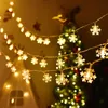 Decorazioni natalizie Decorazioni natalizie per esterni Luci a corda con fiocchi di neve Luci scintillanti impermeabili per la festa nuziale di Natale Decorazione del giardino domestico 220901