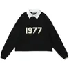 클래식 트렌디 한 후드 스웨트 셔츠 필수 시즌 8 멀티 스레드 1977 디지털 인쇄 폴로 칼라 긴 소매 스웨터 트렌드