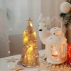 Décorations de Noël Mini arbre avec lumières alimenté par batterie éclairé ornement de bureau décor de fête à la maison