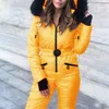 Womens Jumpsuits Romper Jackets Ski Suit Winter Hooded Parka Jumpsuit Women Bodysuit Sashes Jumpsuits Zipper Overalls Tracksuits 220902