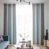 Curtain Yellow White Striped Blackout For Living Room Nordic Classic Pastoral Rural Kitchen Window Treatment Blinds Zh029C