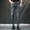 Молодые джинсы мужская корейская версия Elastic Slim Fit маленькие ноги высококачественные бренды Long Pantsws6w