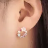 Boucles d'oreilles en alliage pour femmes, Simple, élégant, doux, nœud papillon, anneau d'oreille pour filles, fournitures de bijoux de mariage