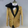Мужские костюмы Boy 3 Pcs костюмы Blazers Jacket Pants Жилет / мода Детский бутик свадебный мужчина формальное платье пальто