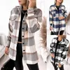 Women's Wool Women's & Blends Casual Plaid Jacket Coat Woman Autumn Winter Button Long Sleeve Outwear 2022 Black Pocket Slim Woolen