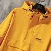 Męskie kurtki kurtka Spring Autumn Trendy cienki pullover z kapturem Hip Hop Streetwear Male Casual Coat Yellow Oreshwear Windbreaker 220902