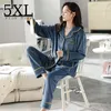 Womens Sleepwear Women Winter 5XL oversized Warm velvet Pajamas Set coral fleece Sleepwear Long Sleeve 2 pieces Homewear Thicken Home Clothes 220902