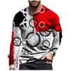 Men's T Shirts Summer Hip-Hop Men's 3D T-Shirt Cartoon Printing tredimensionellt mönster Långärmad avslappnad modesport 220902