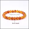 Beaded Strands Ambers Bracelets 10Mm Natural Round Gem Stone Beaded Bangle Crystal Quartz Psera Jewelry Making Drop De Dhseller2010 Dhzac