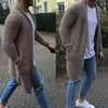 Men's Sweaters Cardigan Fashion Men Jacket Open Front Knit Sweater Coat Loose Pocket Long