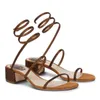 패션 rene caovilla cleo crystal-studded sandals stiletto 발 뒤꿈치 샌들 샌들을위한 이브닝 신발 하이힐 럭셔리 디자이너 A290d