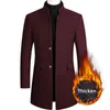 Męskie garnitury Blazers Mężczyznę zimową kurtkę płaszczową Modną Modną Modną Kolor Kolor Trenchcoat Long Rleeve wełniany strój Windbreaker L220902