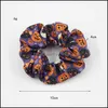 Hair Rubber Bands 15 Designs Halloween Pumpkin Hair Scrunchies Bk Spider Bat Printed Tie Bracelet Elastic Band Girls Ponytai Yydhhome Dh1Dm