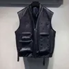 Mens Leather Windbreaker Coat Fashion Eming Vest for Womens Men Tactical Vests Classic Outerwear Jacket Woman Clothing