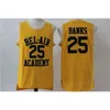 O basquete universitário veste costume o novo príncipe do Bel-Air Academy Basketball Jerseys College #14 Will Smith Jersey Mens Black Green Amarelo Bel-Air 25 Carlton Banks