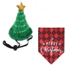 Hundkl￤der Cat Christmas Costumes Set Dogs Christmas Tree Hat and Scarf Bandana Xmas Hats Triangle Bib Clothes Party Cosplay Accessory