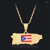 Pendanthalsband Puerto Rico Map Men's Exquisite Fashion Punk Hip Hop Necklace Party Club smycken Tillbeh￶r 2022 Trend