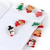 Décorations de Noël 12pcs motif mignon clips en bois cadeaux pinces à linge trombone signets apprentissage fournitures de bureau