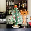 Decorazioni natalizie Albero da tavolo 1 pz Mini in legno con ornamenti in miniatura per la decorazione natalizia / natalizia domestica