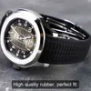 Orologio di lusso per uomini orologi meccanici Gande di silicone in gomma curva.