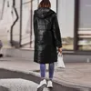 Parka da donna con maniche in piumino, tasche trapuntate, piumino caldo, cappuccio invernale da donna lungo con giacca e cappotto trapuntato da esterno 220902