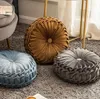 Pillow Luxury Nordic Velvet Pleated Round Pumpkin Throw For Couch Floor Decorative Home Sofa Chair Bed Car