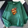 Luvtröjor dam Anime Howl's Moving Castle Luvtröja i lös fleece Tecknad Calcifer Vintage Pullovers Sweatshirt För tonåringar Vinter Dam Toppar