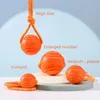 Dog Chews Training Ball Toys Tooth Cleaning Chews Ball Puppy Pet Play Trainings Rubber Chewing Toy With Rope Handle 902