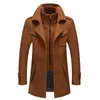 Męskie garnitury Blazers 2021 Marka jesienna i zimowa kurtka wełny stały kolor zimny dubllar swobodny wiatr męski mężczyzna 4xl L220902