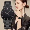 Wristwatches Ladies Round Watch Stainless Steel Band Starry Sky Quartz Classic Simple Couple For Woman Gift